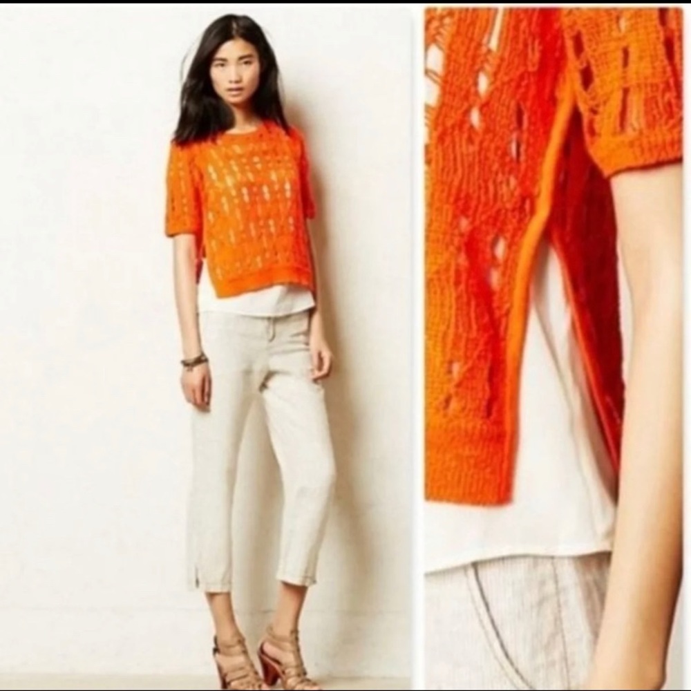 Anthropologie Moth Open Weave Sweater